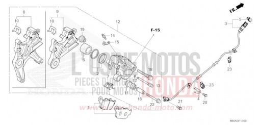 ETRIER DE FREIN ARRIERE NC750XAM de 2021